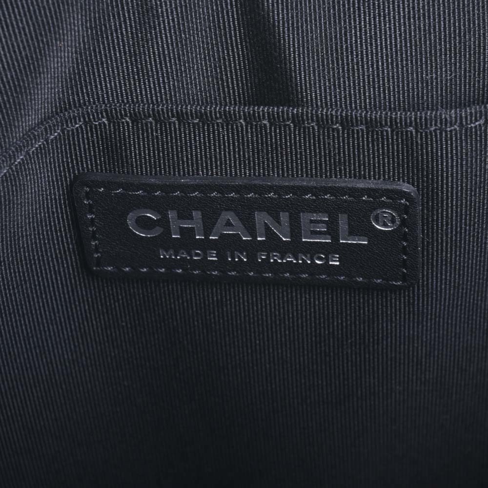CHANEL Leather Matelasse Coco Mark Chain Tote Bag Black Ladies - Picture 7 of 10